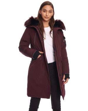 Alpine North Laurentian | Long Parka Winter With Faux Fur Hood - Purple