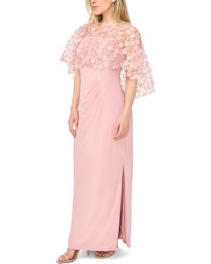 Msk Petite Polyester Blend Crewneck Gown - Pink