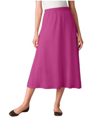 Woman Within Within 7-day Knit A-line Skirt - Pink