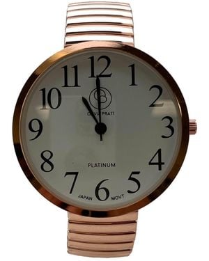 Olivia Pratt Stretch Band Big Face Shiny Colors Watch - Gray