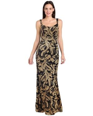 R & M Richards Sleeveless Square Neck Dress - Metallic