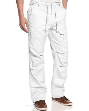 Sean John Big And Tall Pants, Pleat Pocket Flight Cargo Pants - White