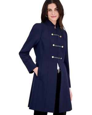 Tahari Military Long-sleeve Topper Jacket - Blue