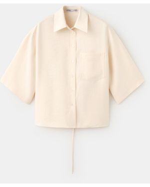 Mango Pocket Lyocell Overshirt - Natural