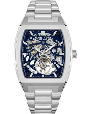 Kenneth Cole Automatic Skeleton Milford -tone Stainless Steel Watch 40x52.5mm - Gray