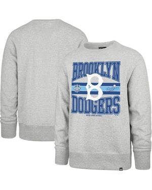 '47 Brooklyn Dodgers Cooperstown Collection Letters Headline Pullover Sweatshirt - Gray