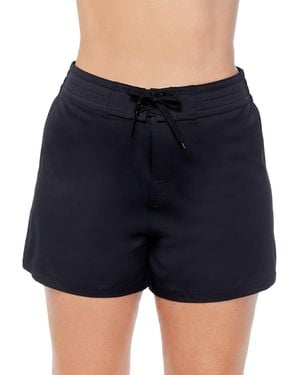Island Escape Plus 4" Size Beach Board Shorts - Blue