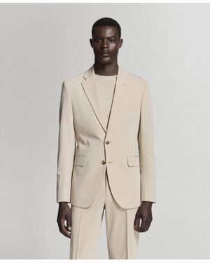 Mango Milan Slim-fit Suit Blazer - Natural