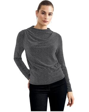 Phase Eight Frosty Sparkle Cowl Neck Top - Gray