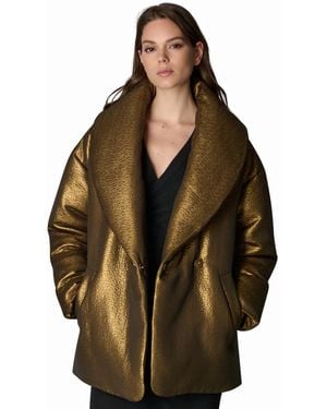 Donna Karan Jacquard Wrap Shawl-collar Jacket - Brown