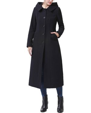 BGSD Hooded Wool Blend Long Coat - Blue