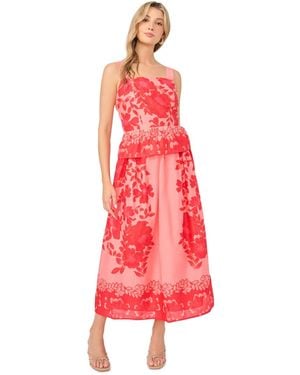 Vince Camuto Cotton Pull-on Elastic Waist Skirt - Red