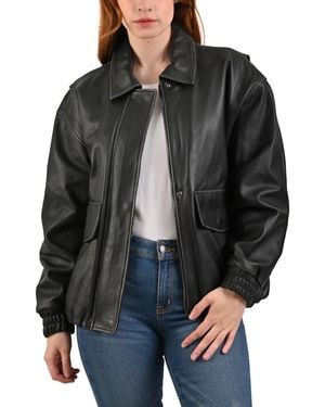 Frye S Lamb Leather Jacket - Black