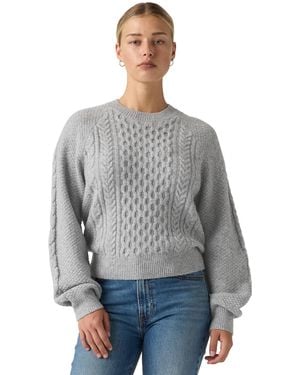 Levi's Jolie Cable-knit Long-sleeve Crewneck Sweater - Gray