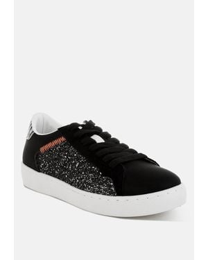 LONDON RAG Cosmolight Glitter Faux Leather Sneakers - Black