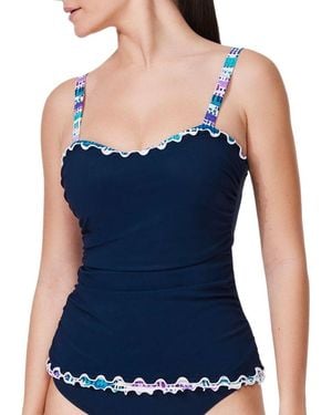 Gottex Canva Tricolore D-cup Tankini Top - Blue