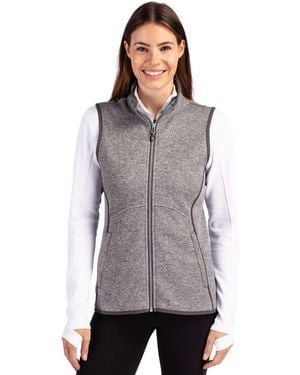 Cutter & Buck Mainsail Sweater Knit Full Zip Vest - Purple