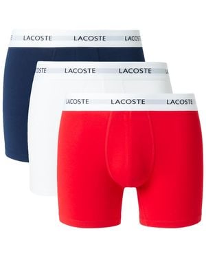 Lacoste 3-pk. Regular-fit Logo Waistband 5" Boxer Briefs - Red