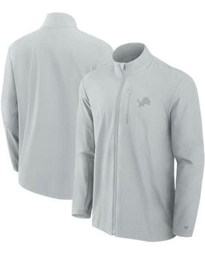 Fanatics Detroit Lions Front Office Woven Full-zip Jacket - Gray