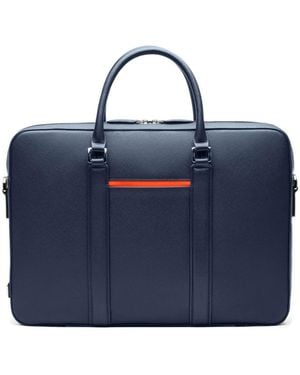 Maverick & Co Manhattan Leather Briefcase - Blue