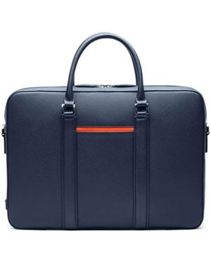 Maverick & Co Manhattan Leather Briefcase - Blue
