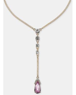 Givenchy Crystal Pear-shape Lariat Necklace - White