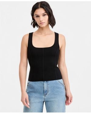 BarIII Bodycon Sweater Tank Top - Black