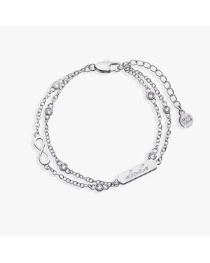 ALEX AND ANI Abuela Infinity Adjustable Chain Bracelet - White