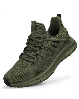 Peneyon Slip On Running Sneakers Breathable Lightweight Anti Slip Walking Tennis Shoes - Green