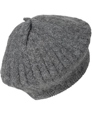 Ralph Lauren Herringbone Knit Beret Hat - Gray