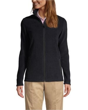 Lands' End Full-zip Mid-weight Fleece Jacket - Black
