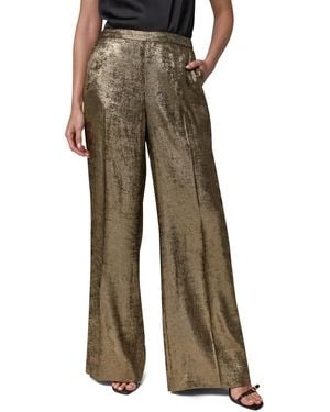 Donna Karan Petite Wide-leg Pull-on Metallic Pants - Green
