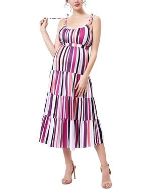Kimi + Kai Kimi + Kai Maternity Fit And Flare Ruffle Dress - Red
