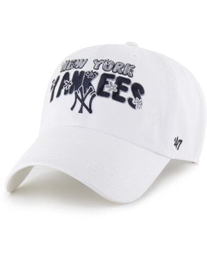 '47 New York Yankees Flower Power Clean Up Adjustable Hat - White