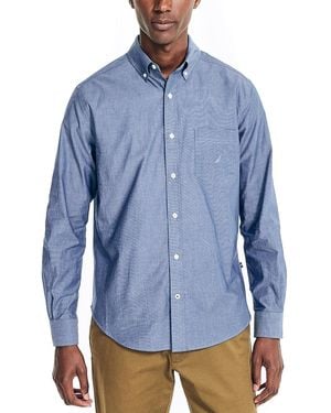 Nautica Long Sleeve Button Down Shirt - Blue