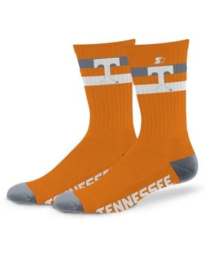 Starter And Tennessee Volunteers Team Color Two-stripe Crew Socks - Orange