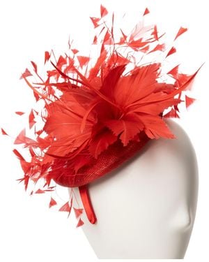 August Accessories Bellissima Large Fascinator Hat - Red
