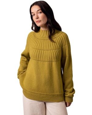 Celtic & Co. Textured Yoke Sweater - Yellow