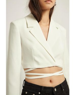 Grey Lab Cropped Blazer - Natural