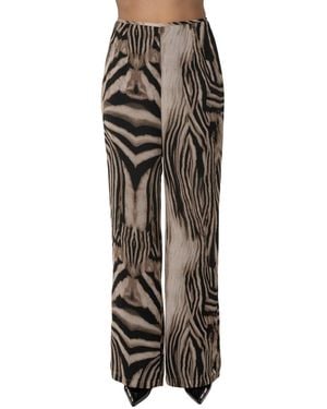 JLUXLABEL Lost In Motion Zebra-print High-rise Wide-leg Pants - Multicolor
