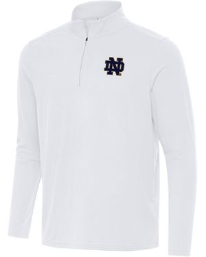Antigua Notre Dame Fighting Irish Intent Quarter-zip Top - White