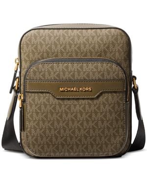 Michael Kors Hudson Mini Signature Logo Crossbody Bag - Green