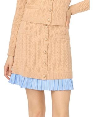 Cece Cable-knit A-line Mini Skirt - Blue
