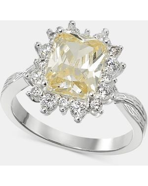 Charter Club Yellow Cubic Zirconia Emerald Ring - White