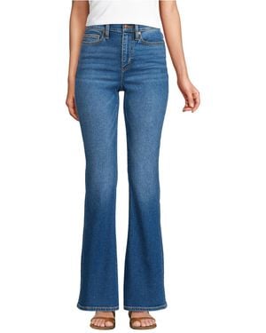 Lands' End Petite Recover Denim High Rise Skinny Flare Jeans - Blue