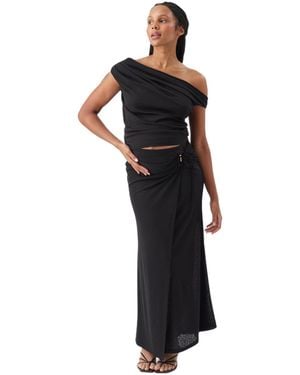 Ripe Maternity Maternity Ripe Mock Wrap Skirt - Black