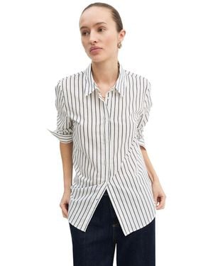 Marella Emmguglia Long-sleeve Striped Cotton-blend Button-up Shirt - White