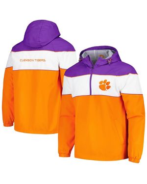 G-III 4Her by Carl Banks Clemson Tigers Center Line Half-zip Raglan Hoodie Jacket - Orange