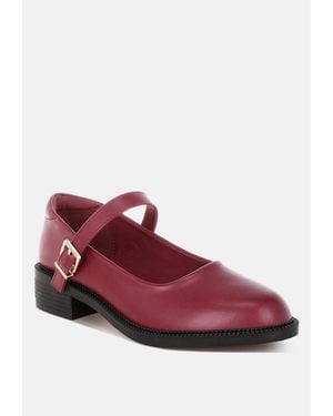 LONDON RAG Ejeta Faux Leather Mary Jane Shoes - Red