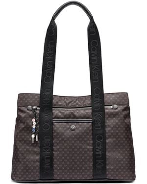 Calvin Klein Caius Magnetic Large Tote Handbag - Black